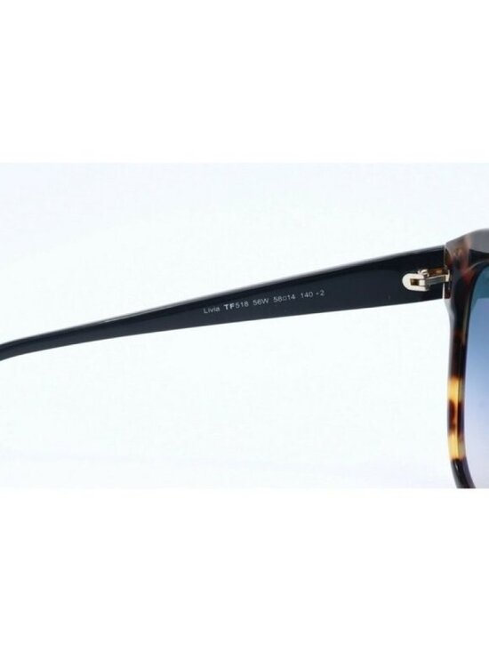 Tom Ford Livia TF 518 56W Cat Eye Tortoise Sunglasses Blue Gradient Lenses (A) main image 5